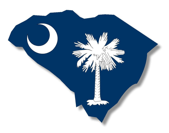 South Carolina State Shaped Flag SC Car Truck Window Bumper Vinyl Sticker Decal - OwnTheAvenue