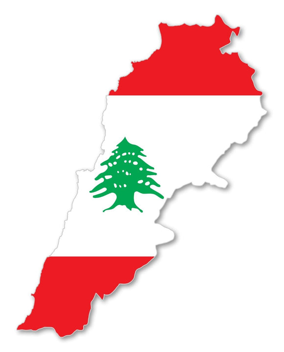Lebanon Flag Map Outline Car Truck Window Bumper Laptop Cooler Sticker Decal 4