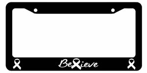 Believe Ribbon Cancer Awareness License Plate Frame - OwnTheAvenue