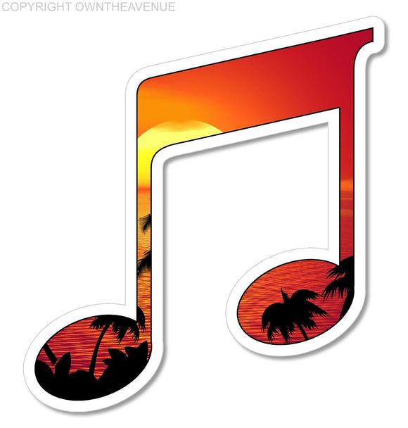Music Note Rock Rap Hip Hop Beach Sunset Car Truck Bumper Vinyl Sticker Decal 4