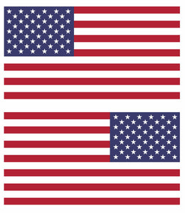 Two 7" x 3.7" Proportionally Correct US United States Flag Bumper Sticker Decals - OwnTheAvenue