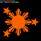 Philippines Flag Sun and Stars JDM Vinyl Decal Sticker - Choose Size And Color