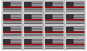 12 Pack 2" Thin Red Line Flag Vinyl NonRef Decal American Flag Sticker - OwnTheAvenue