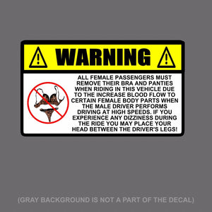 Funny Warning No BRA & PANTIES Decal Sticker JDM Car Truck SUV  5" - OwnTheAvenue