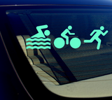 Triathlon Swimming Biking Running Sticker Decal 8" CHOOSE COLOR - OwnTheAvenue