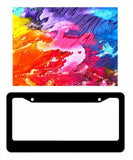 Paint Splatter Abstract Art License Plate Frame DIY