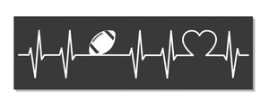 I Love Football Foot Ball Heart Beat Funny Sport Vinyl Sticker Decal 7" - OwnTheAvenue
