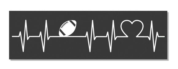 I Love Football Foot Ball Heart Beat Funny Sport Vinyl Sticker Decal 7