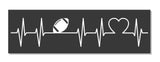 I Love Football Foot Ball Heart Beat Funny Sport Vinyl Sticker Decal 7" - OwnTheAvenue