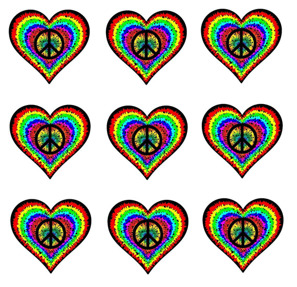 Hippie Peace Sign Logo Sticker Decal Love Hippie Symbol Car Bumper Window Pack