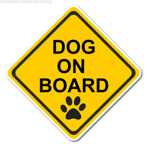 Dog on Board Car Safety Sign Vehicle Paw Print Minivan SUV Vinyl Sticker 4"