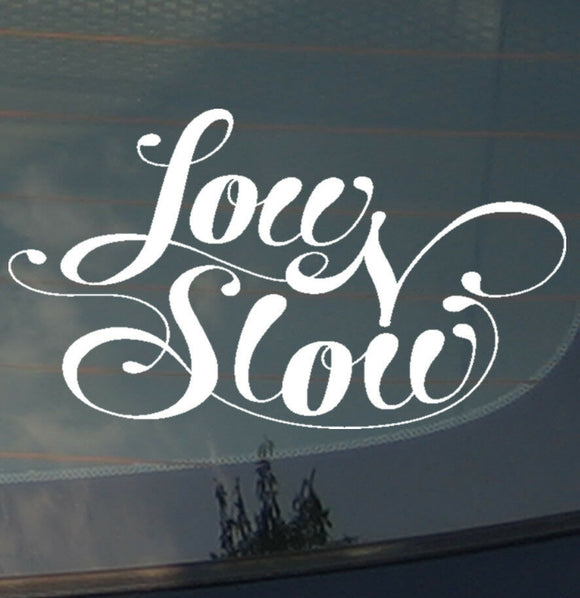 Low & Slow JDM Low Drifting Racing Slammed Dope Cursive Decal Sticker - OwnTheAvenue