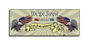 We The People 2nd Amendment Bald Eagles Vinyl Sticker Decal 7" model box