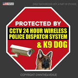 Warning Protected by CCTV Sticker 24 Hour Surveillance Camera & K9 Dog Decal 4" - OwnTheAvenue