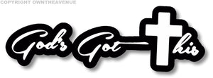 Gods Got This Christian Christ Cross Auto Window Decal Sticker 6" Digital Print