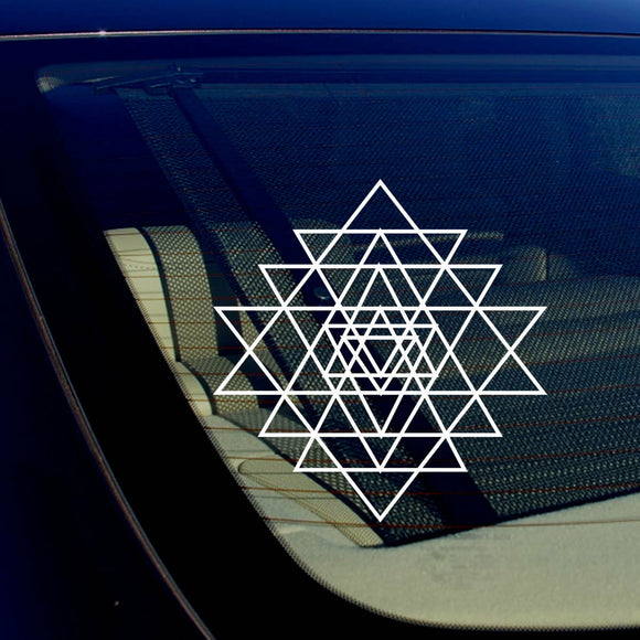 Sri Yantra Sacred Geometry Math Kabbalah Car Window Sticker Decal 7.5
