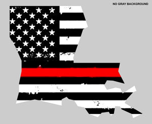 Red Line Flag Louisiana LA State Outline Car Truck Bumper Window Cooler Sticker