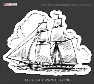 Sailboat Sticker Sticker Nautical Sailing Boat Yacht Wind Sea Car Decal - OwnTheAvenue