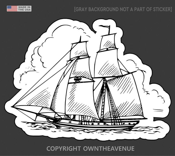 Sailboat Sticker Sticker Nautical Sailing Boat Yacht Wind Sea Car Decal - OwnTheAvenue