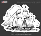 Sailboat Sticker Sticker Nautical Sailing Boat Yacht Wind Sea Car Decal - OwnTheAvenue
