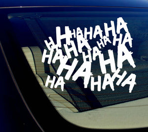 Haha Sticker Decal Joker Serious Evil Body Window Car White 8" (HAHAsqVCwht8) - OwnTheAvenue