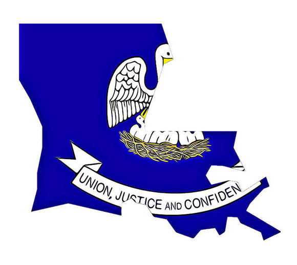 Louisiana LA Flag State Outline Car Truck Bumper Window Cooler Sticker