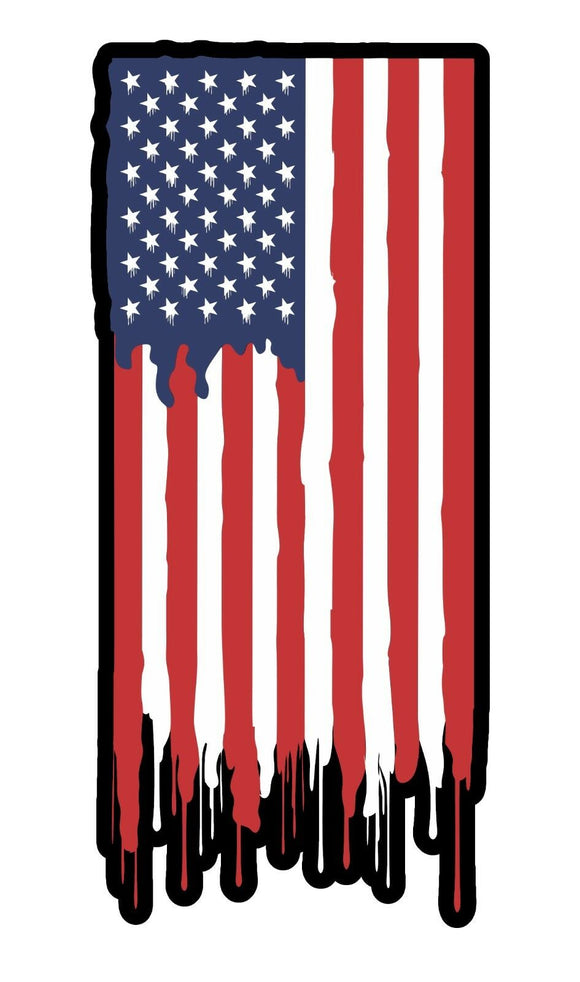 American Flag USA Vinyl Decal Sticker Patriotic Reg aDrip Model 5