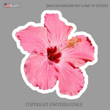 Hawaiian Hibiscus Flower Sticker Car Window Truck Vinyl Decal 3.5" #LghtPinkRght - OwnTheAvenue