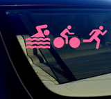 Triathlon Swimming Biking Running Sticker Decal 8" CHOOSE COLOR - OwnTheAvenue