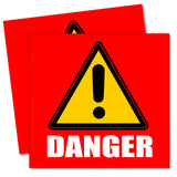 x2 / Two Pack Danger Red Box Safety Warning Logo Symbol Vinyl Sticker Decals 3"