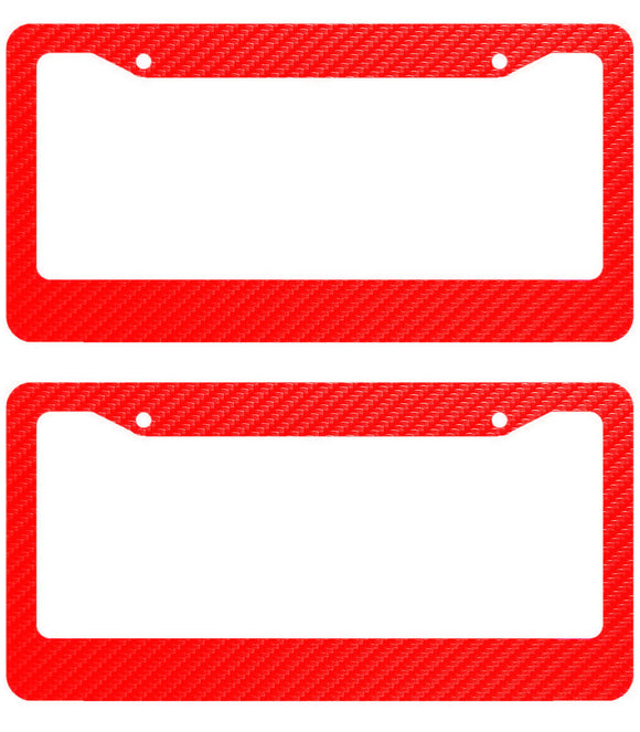 x2 JDM Red Carbon Look License Plate Frame Front & Rear Universal DIY - OwnTheAvenue