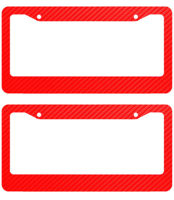 x2 JDM Red Carbon Look License Plate Frame Front & Rear Universal DIY - OwnTheAvenue