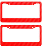 x2 JDM Red Carbon Look License Plate Frame Front & Rear Universal DIY - OwnTheAvenue