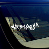 x2 / Two Joker Hahaha Serious Super Bad Evil Car Sticker Decal 7.5" White - OwnTheAvenue