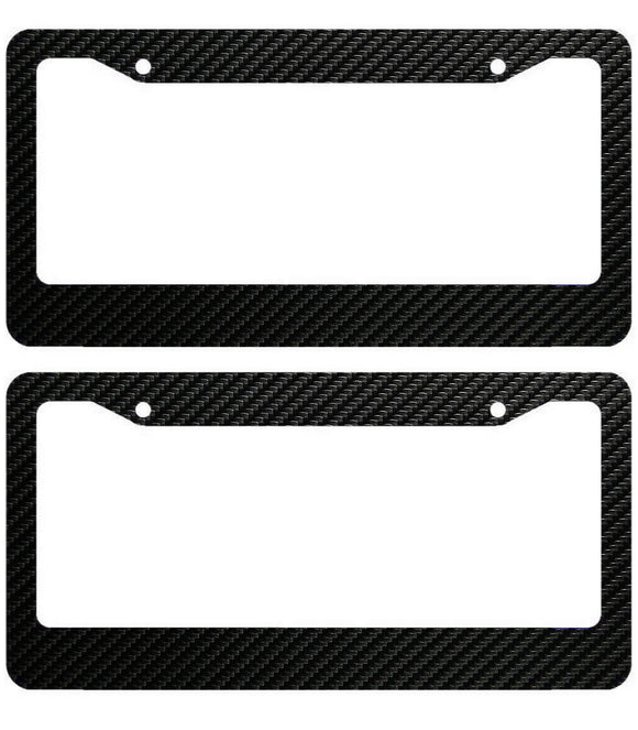 x2 JDM Black Carbon Look License Plate Frame Front & Rear Universal DIY - OwnTheAvenue
