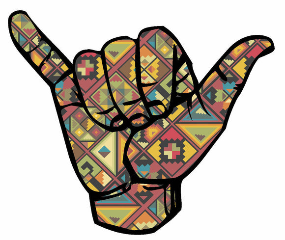 Shaka Hang Loose Surfing Surfs Up Funny Tribal Hawaii Vinyl Sticker - OwnTheAvenue