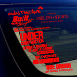 JDM Sticker Pack Lot of 8 Decals Low Race Drift Tuner Dope Choose Color SRNCEN8 - OwnTheAvenue