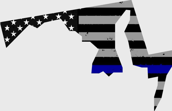 Maryland MD Blue Color Flag Car Truck Window Bumper Cu Vinyl Decal Sticker 4