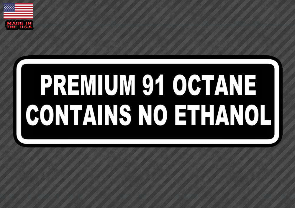 2) 91 OCTANE ONLY Fuel Door Vinyl Stickers | Gasoline Gas Pump