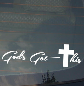 Christian Vinyl Car Window Sticker Decal Cross Prayer Jesus Religious 7.5" - OwnTheAvenue