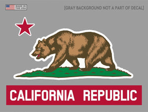 California Sticker State Flag Bear Decal Golden State Los Angeles 4"