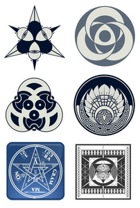 Sacred Geometry Crop Circle Math Car Truck Vinyl Sticker Decals Pack Lot of 6