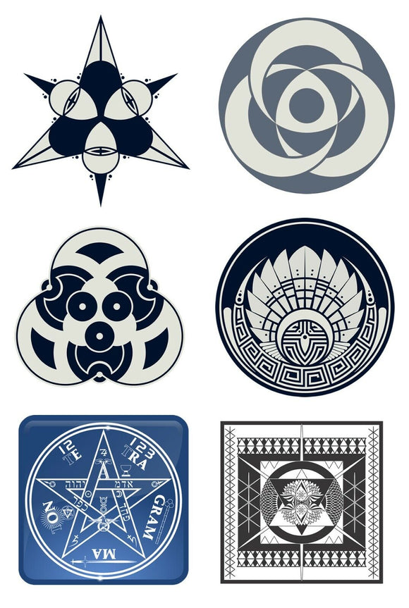 Sacred Geometry Crop Circle Math Car Truck Vinyl Sticker Decals Pack Lot of 6