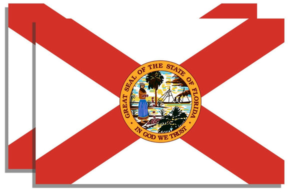 Florida FL Flag Vinyl Stickers - 2 Pack - OwnTheAvenue