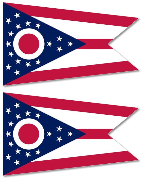 x2 Ohio OH State Flag Car Truck Window Bumper Laptop Cup Cooler Sticker Decal 4