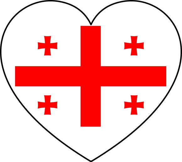 Georgia GA Flag Love Heart Vinyl Sticker - OwnTheAvenue