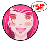 Fill Me Up JDM Anime Girl Funny Drifting Racing Fuel Tank Door Sticker 4.5"