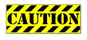 Caution Safety Alert Warning Striped Hazard Vinyl Sticker Decal 4"