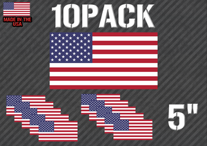 Pack Of 10 American Flag Sticker Decal - military (pk10USAflg33434) - OwnTheAvenue