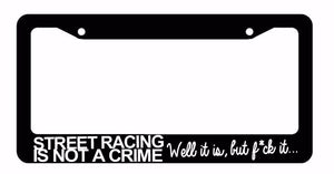 JDM Racing Race Drifting Drag Low Funny Black License Plate Frame (SttRcingFR) - OwnTheAvenue